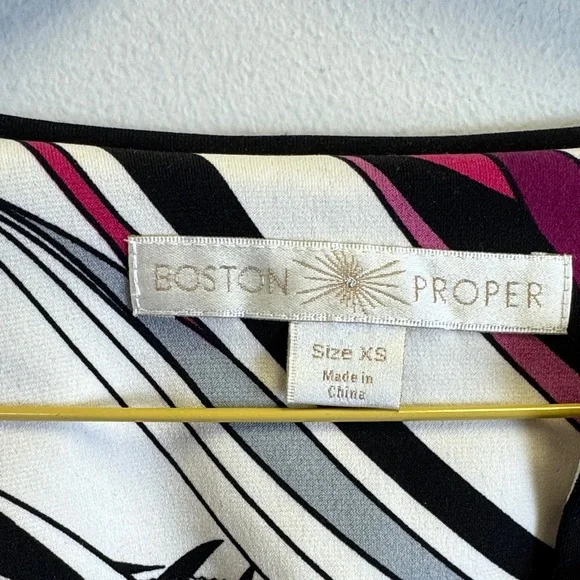 Boston Proper Pink and Black Striped Dress - Picture 2 of 4